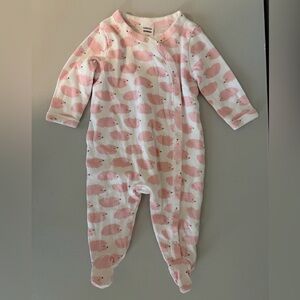 Nordstrom Pink and White Hedgehog Footie